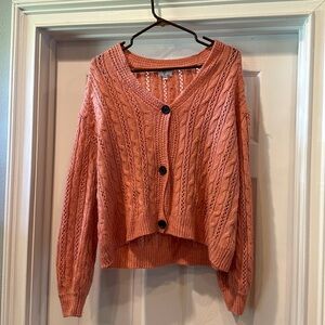 Pink button up Sweater M/L